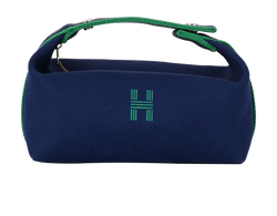 Small Bride-a-Brac Case, Cotton,Blue/ Green, MIF, DB, 3*